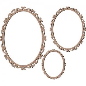 Chipboard Embellishments - Victorian Oval Frame Set (3 pc)